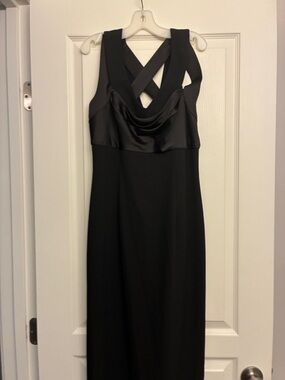 Elegant Black Satin Evening Dress